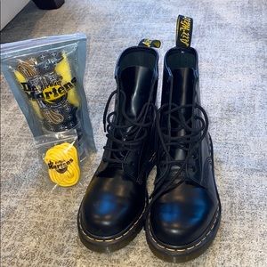 Matte Black Doc Marten Combat Boots